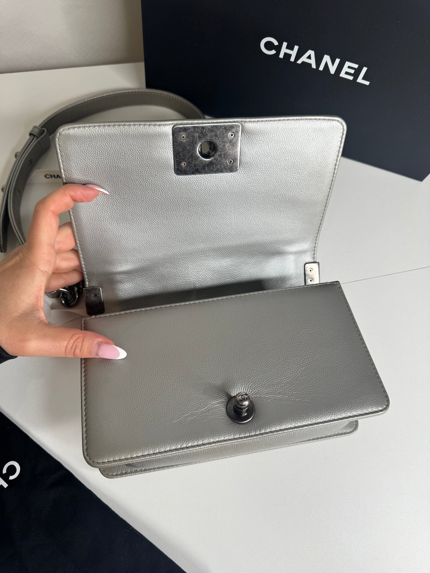 Chanel Caviar Boy Small