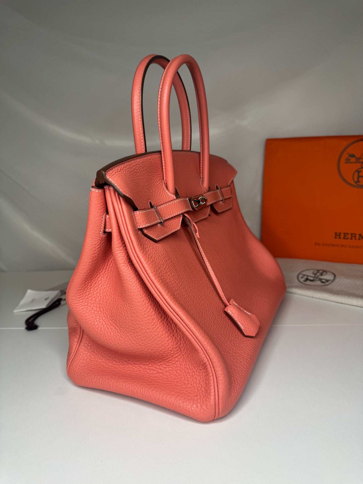 Birkin 35 Coral SHW Togo Leather
