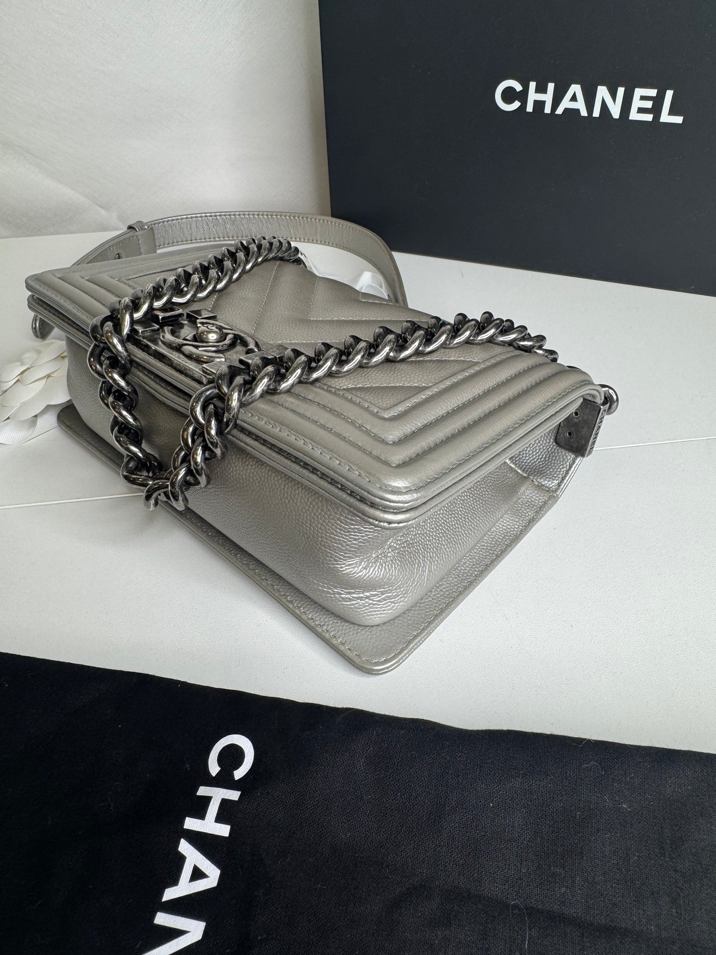 Chanel Caviar Boy Small