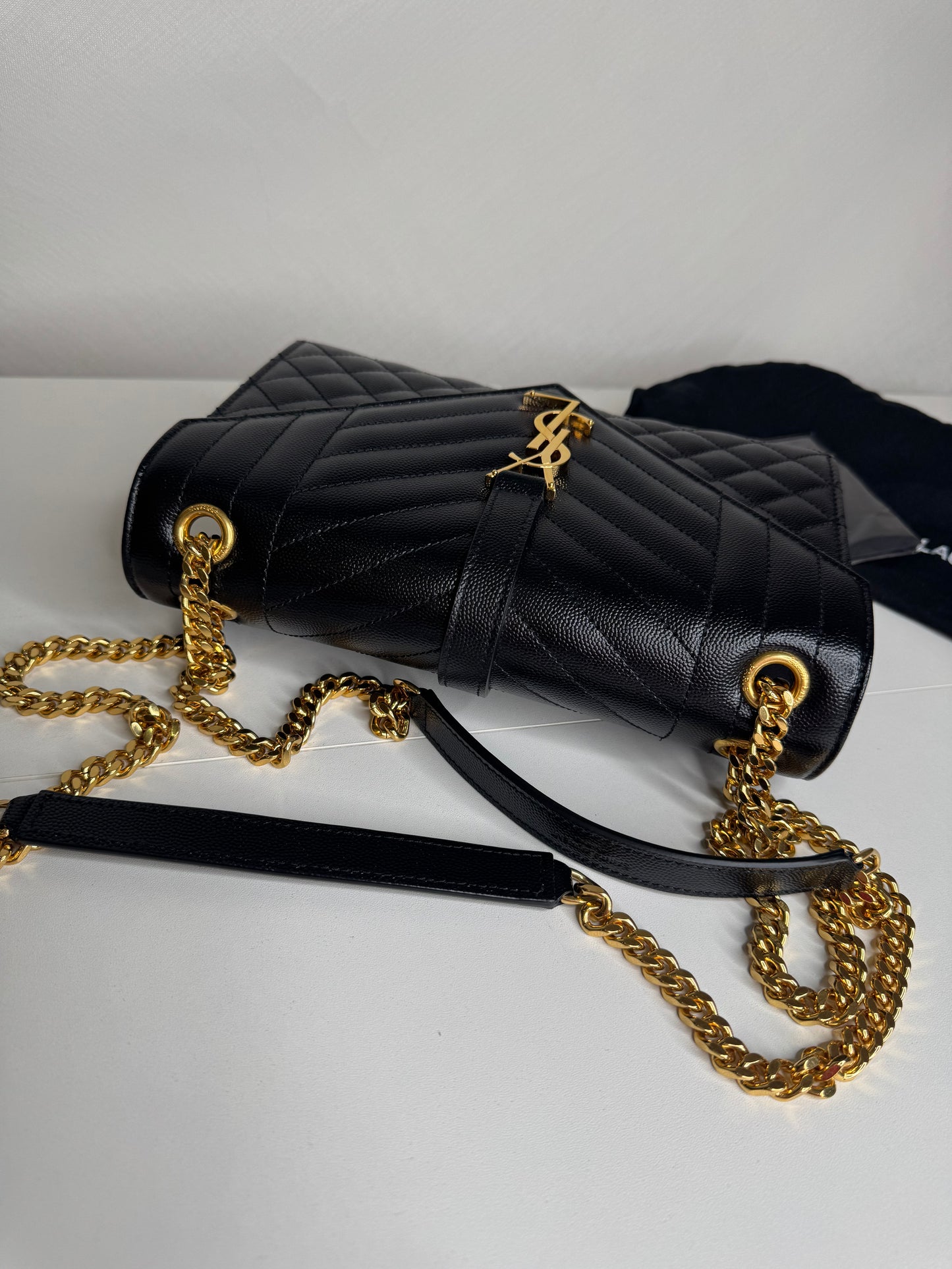 YSL Medium Envelope Grained