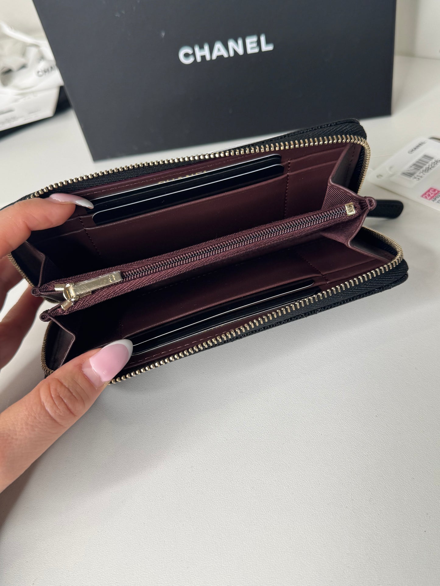 Chanel Caviar Zip Wallet Medium