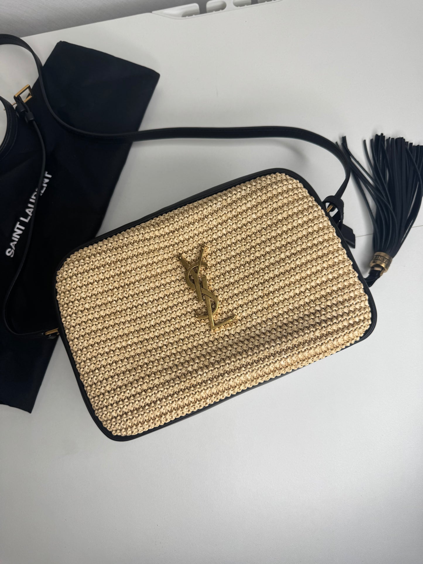 YSL Raffia Camera Bag