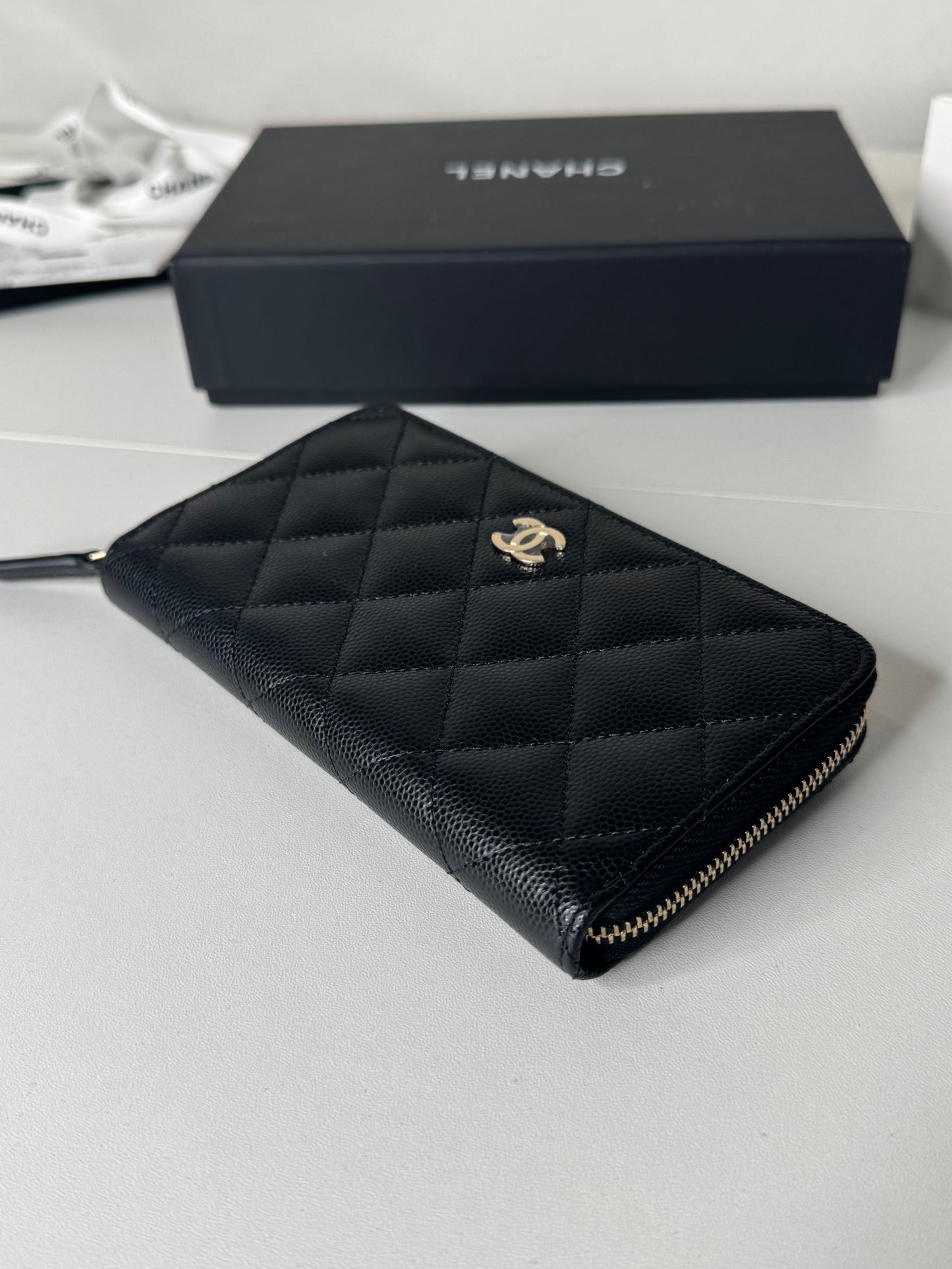 Chanel Caviar Zip Wallet Medium