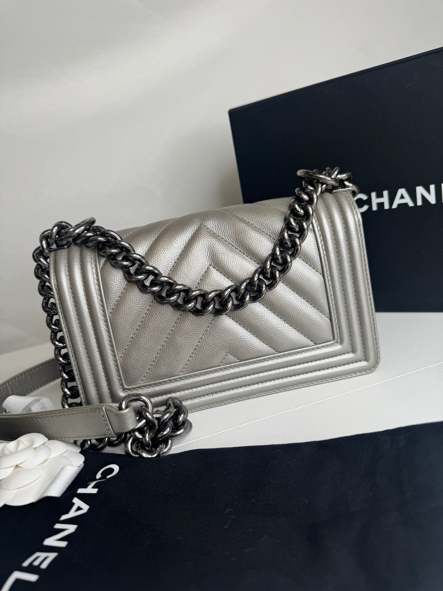 Chanel Caviar Boy Small
