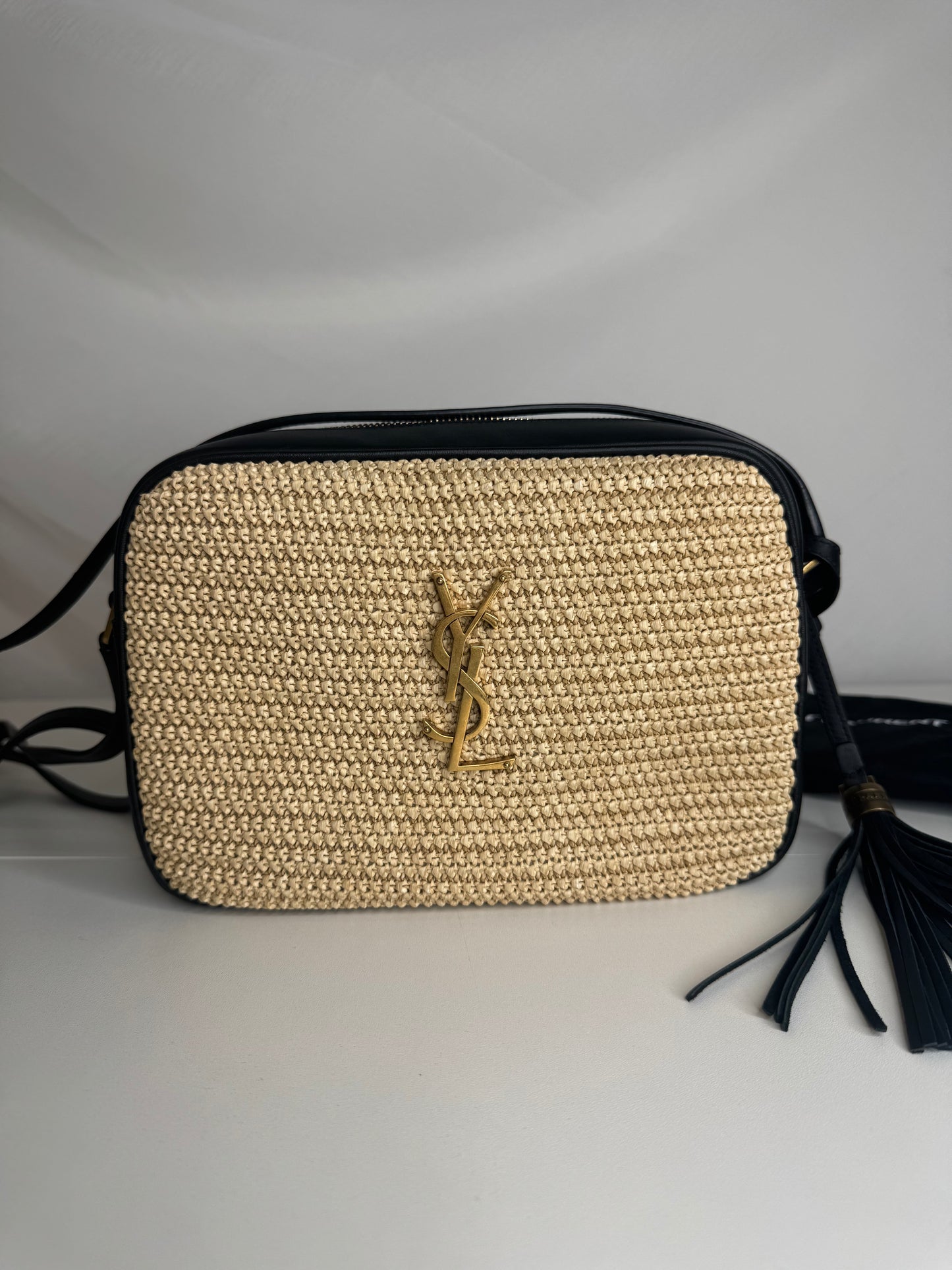 YSL Raffia Camera Bag