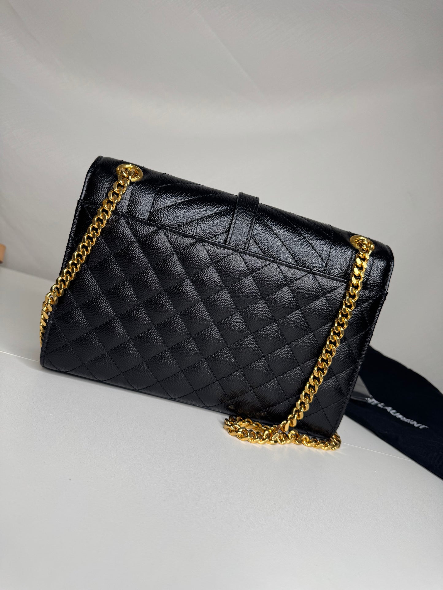 YSL Medium Envelope Grained