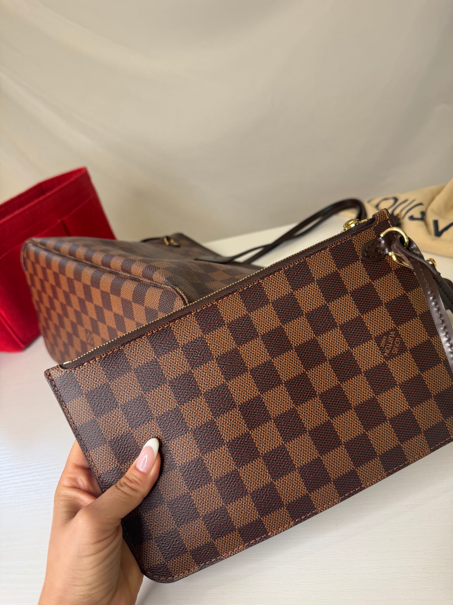 Neverfull DE Red with Pouch