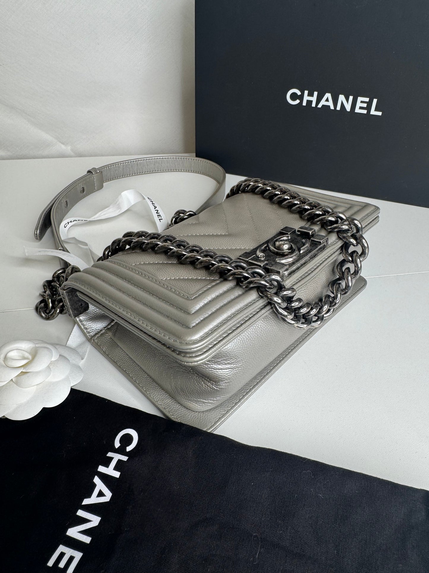 Chanel Caviar Boy Small