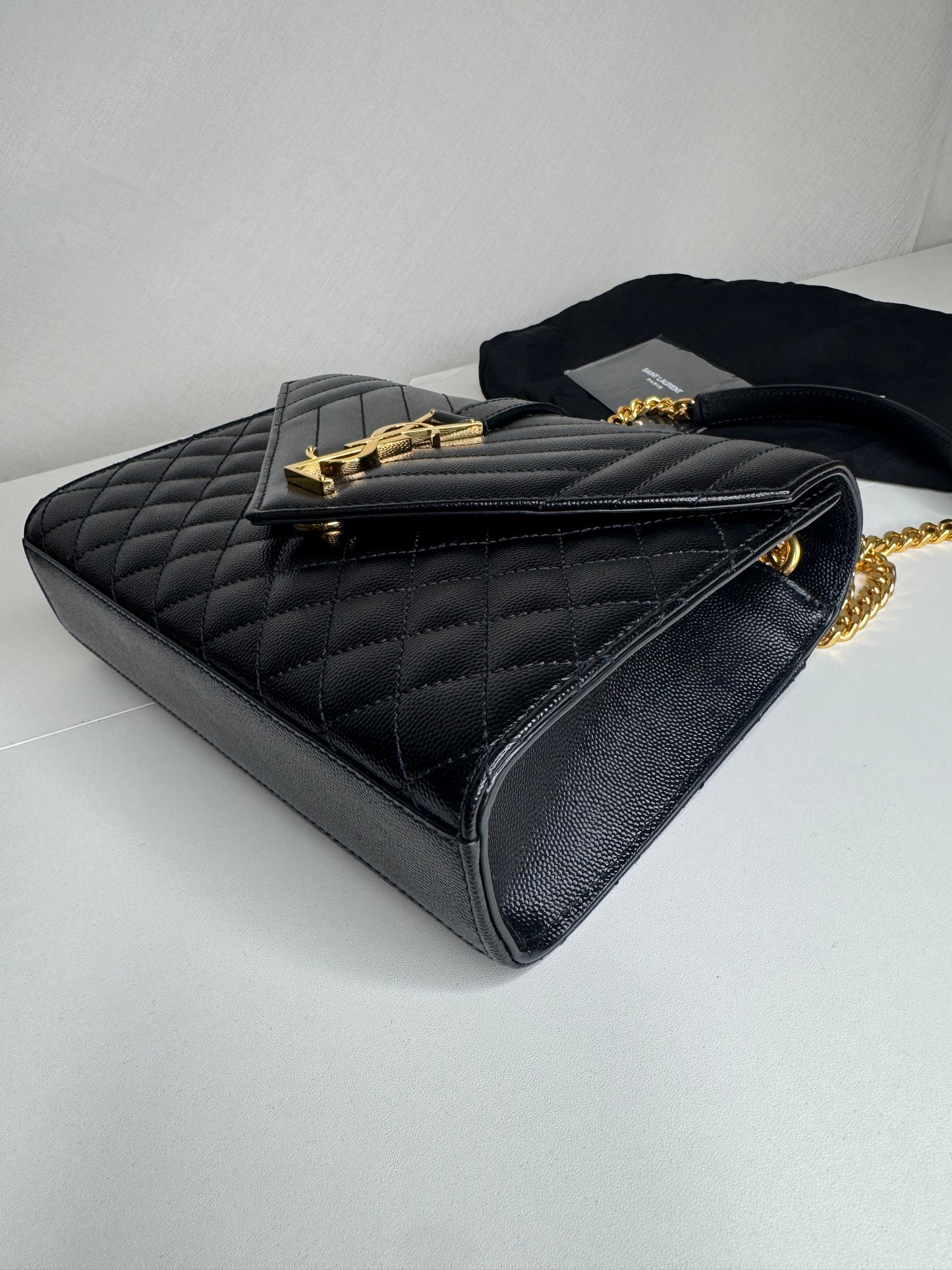 YSL Medium Envelope Grained
