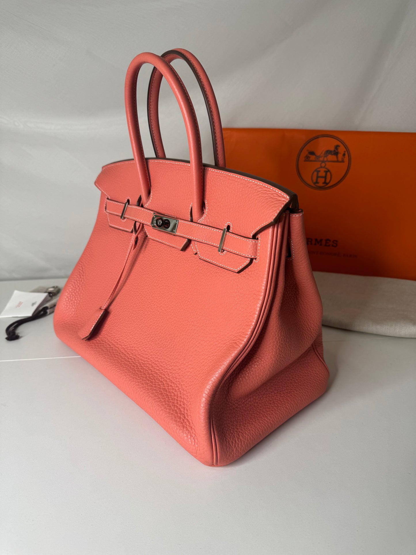 Birkin 35 Coral SHW Togo Leather