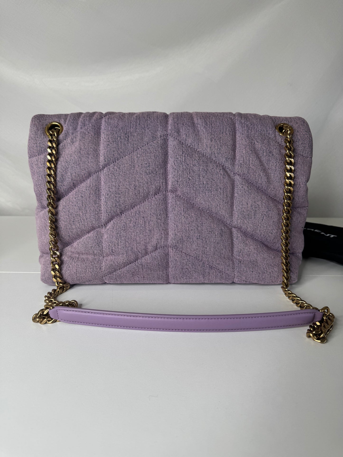 YSL Denim Puffer Purple GHW