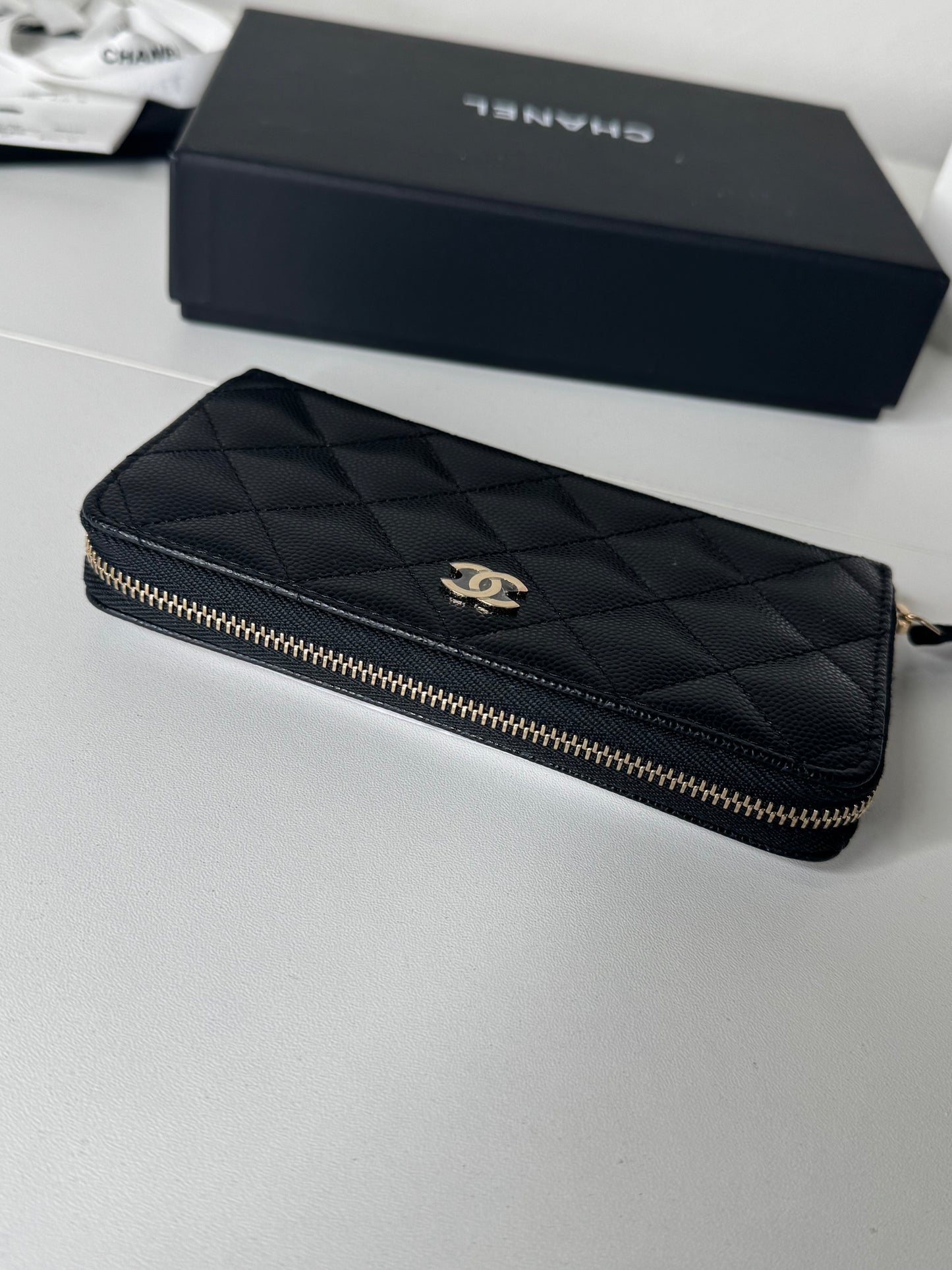 Chanel Caviar Zip Wallet Medium