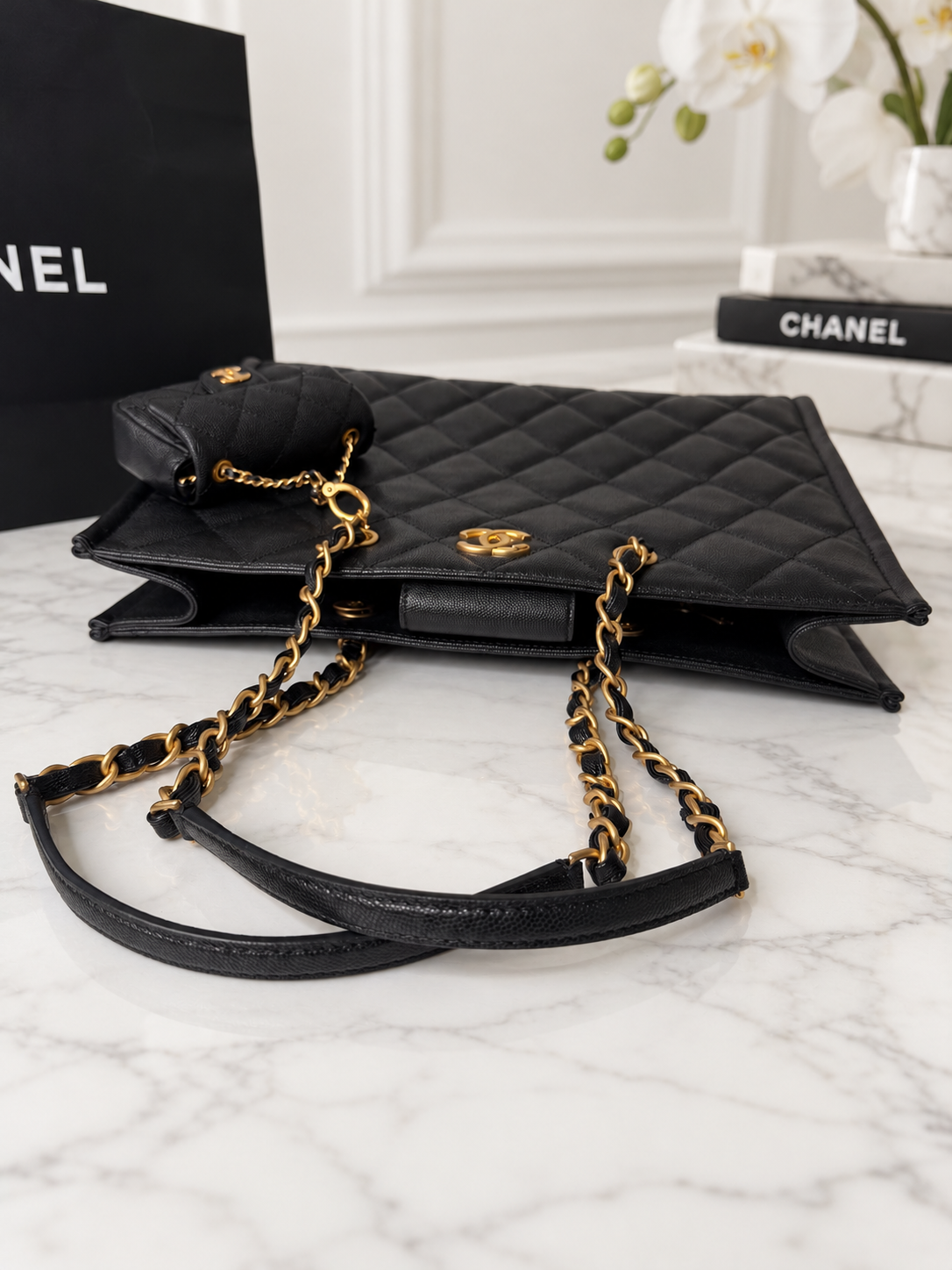 Chanel Caviar 2 in 1 Tote Re-waffle