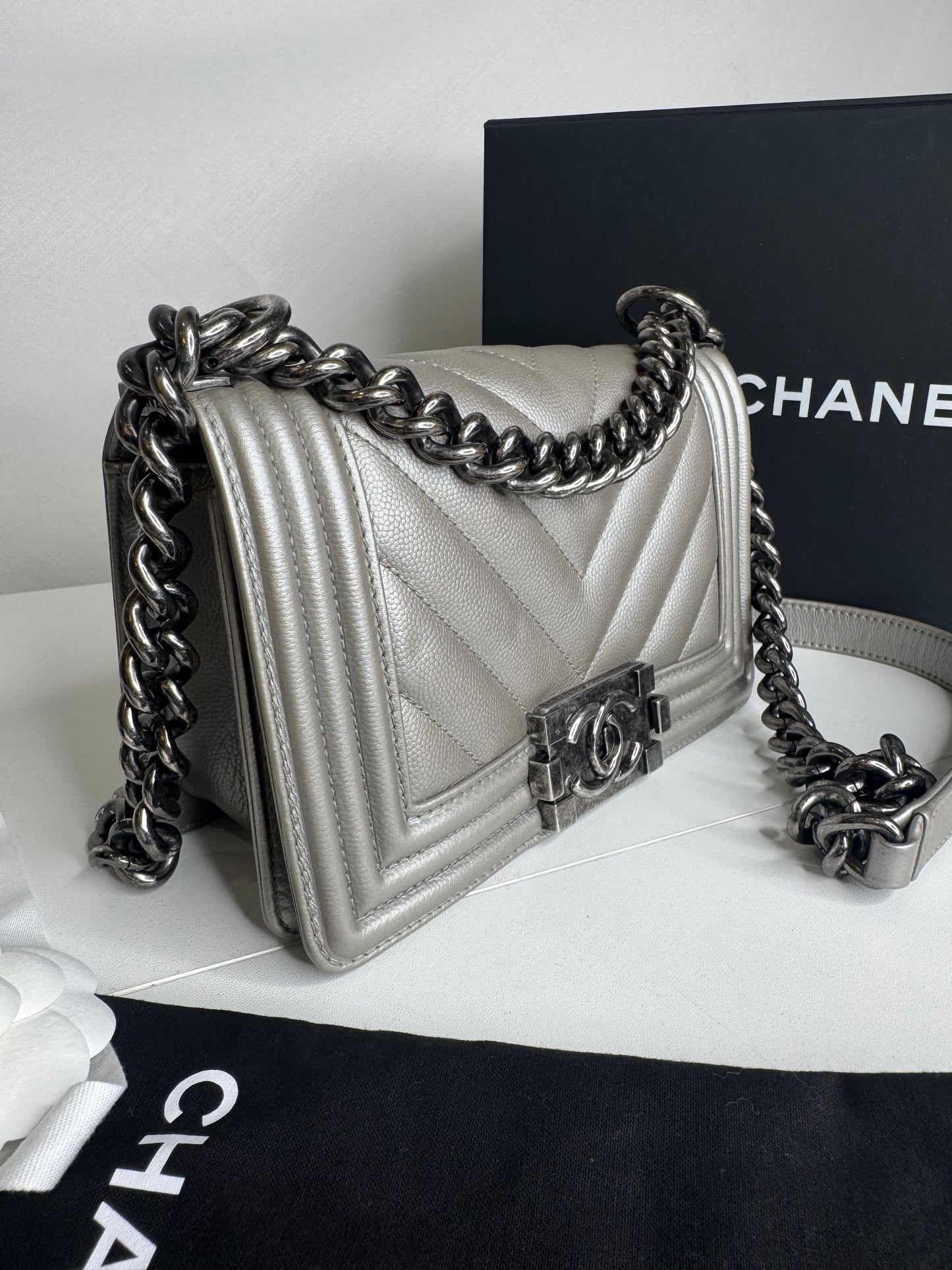 Chanel Caviar Boy Small