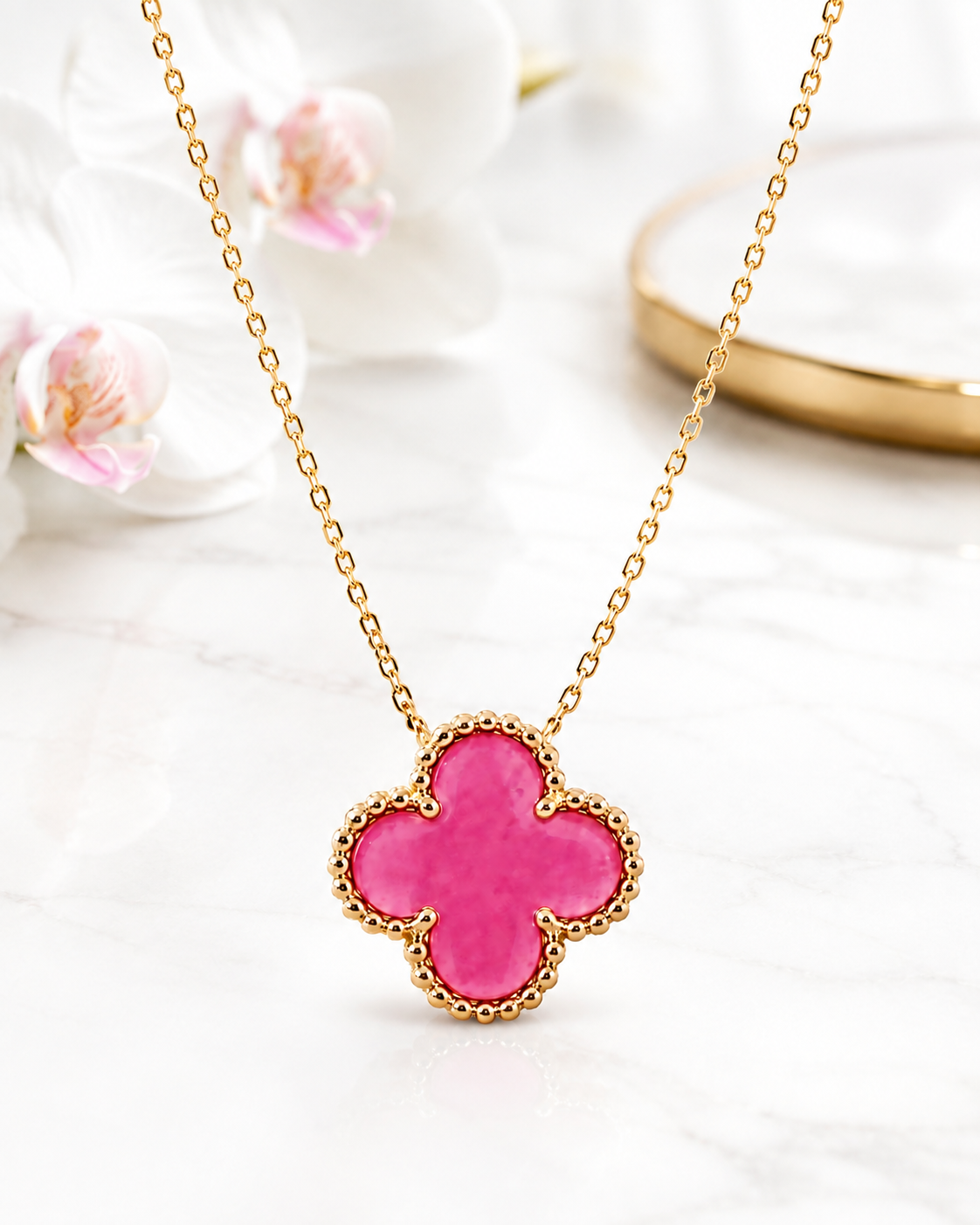 VCA Pink Enamel Pendant (2)
