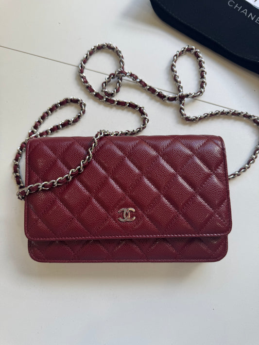 Chanel Caviar WOC Burgundy SHW