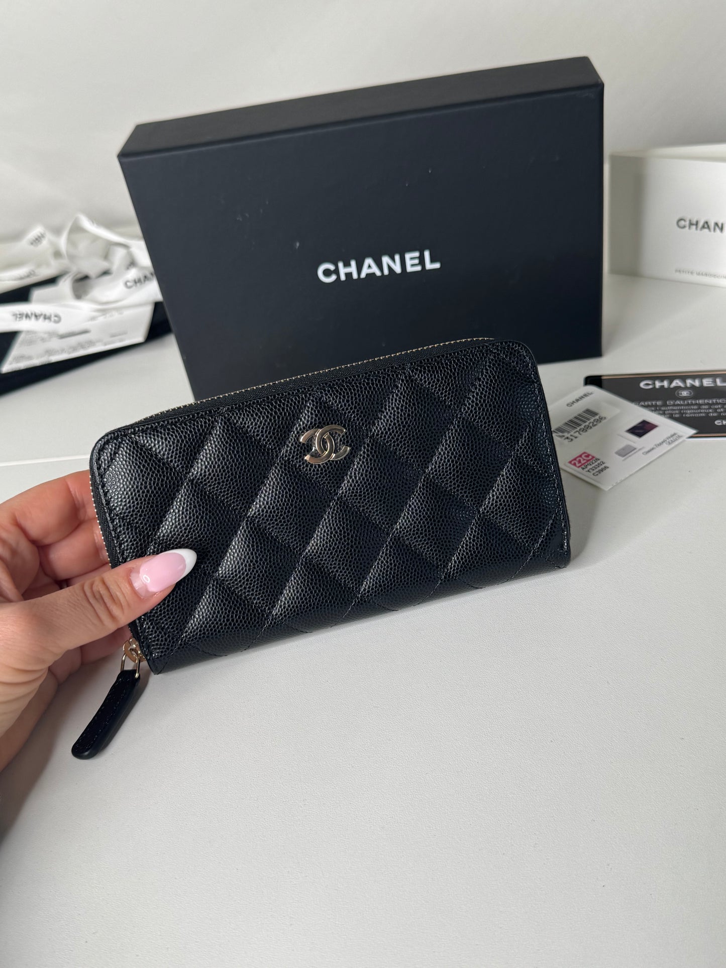 Chanel Caviar Zip Wallet Medium