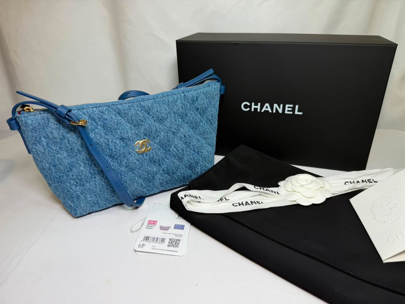 Chanel Denim Clutch with Strap