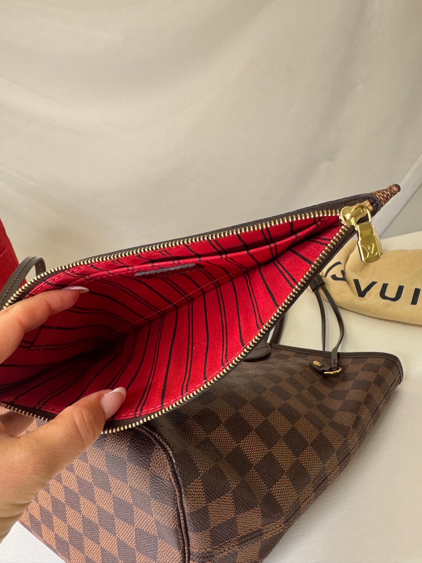 Neverfull DE Red with Pouch