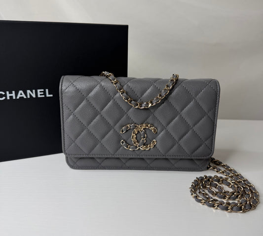 Chanel Grey Caviar WOC