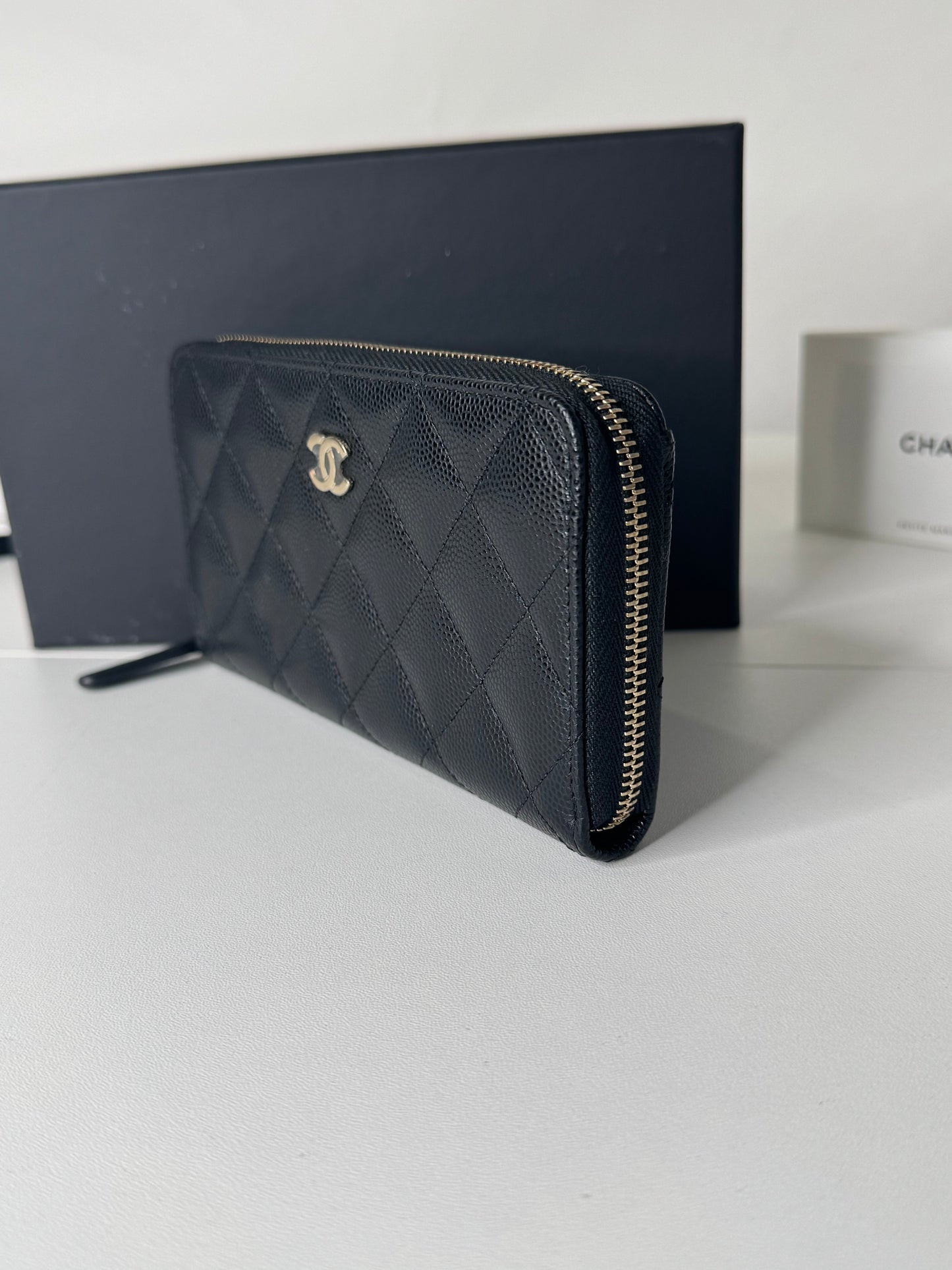 Chanel Caviar Zip Wallet Medium