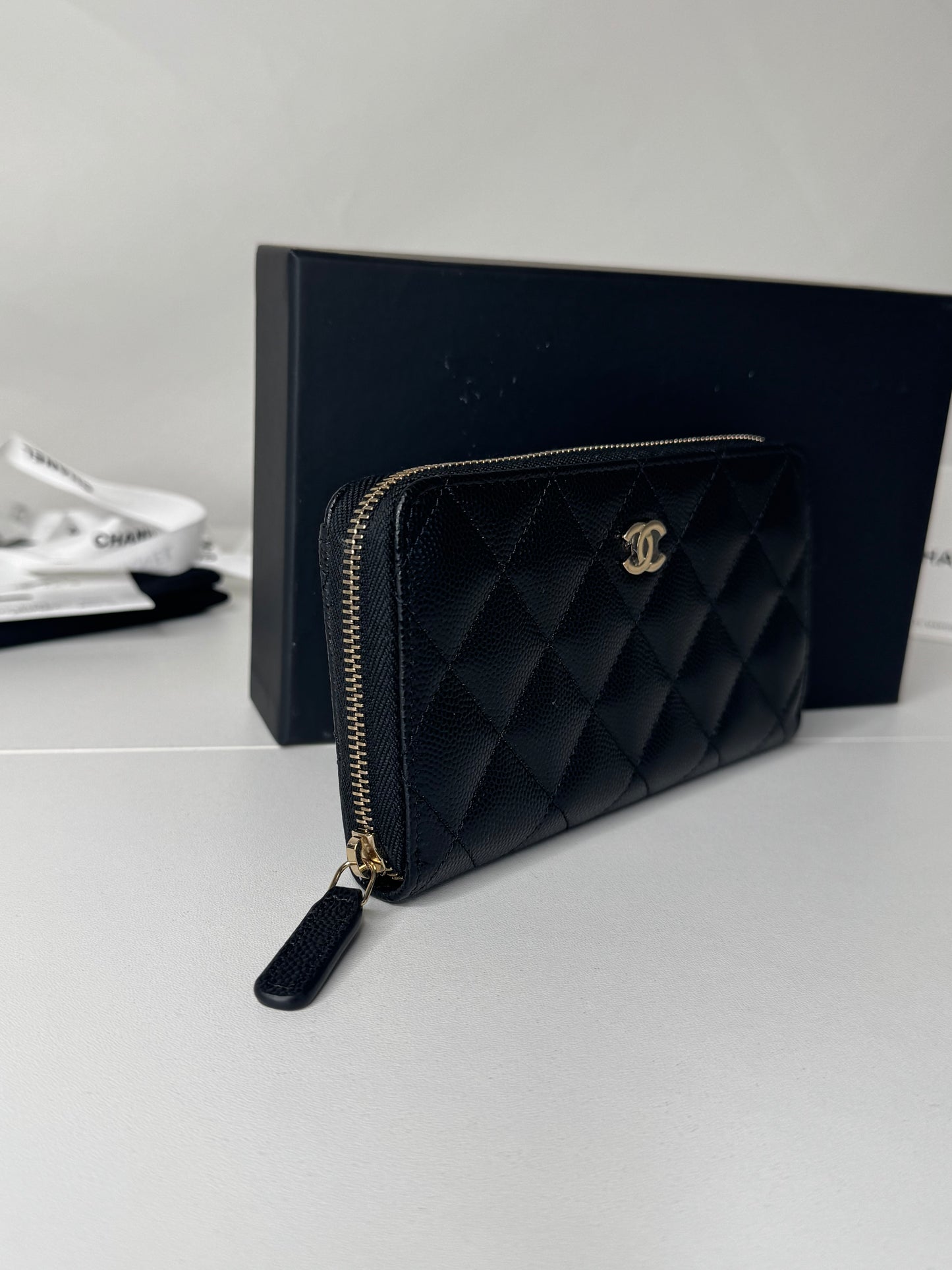 Chanel Caviar Zip Wallet Medium