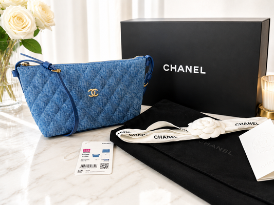 Chanel Denim Clutch with Strap