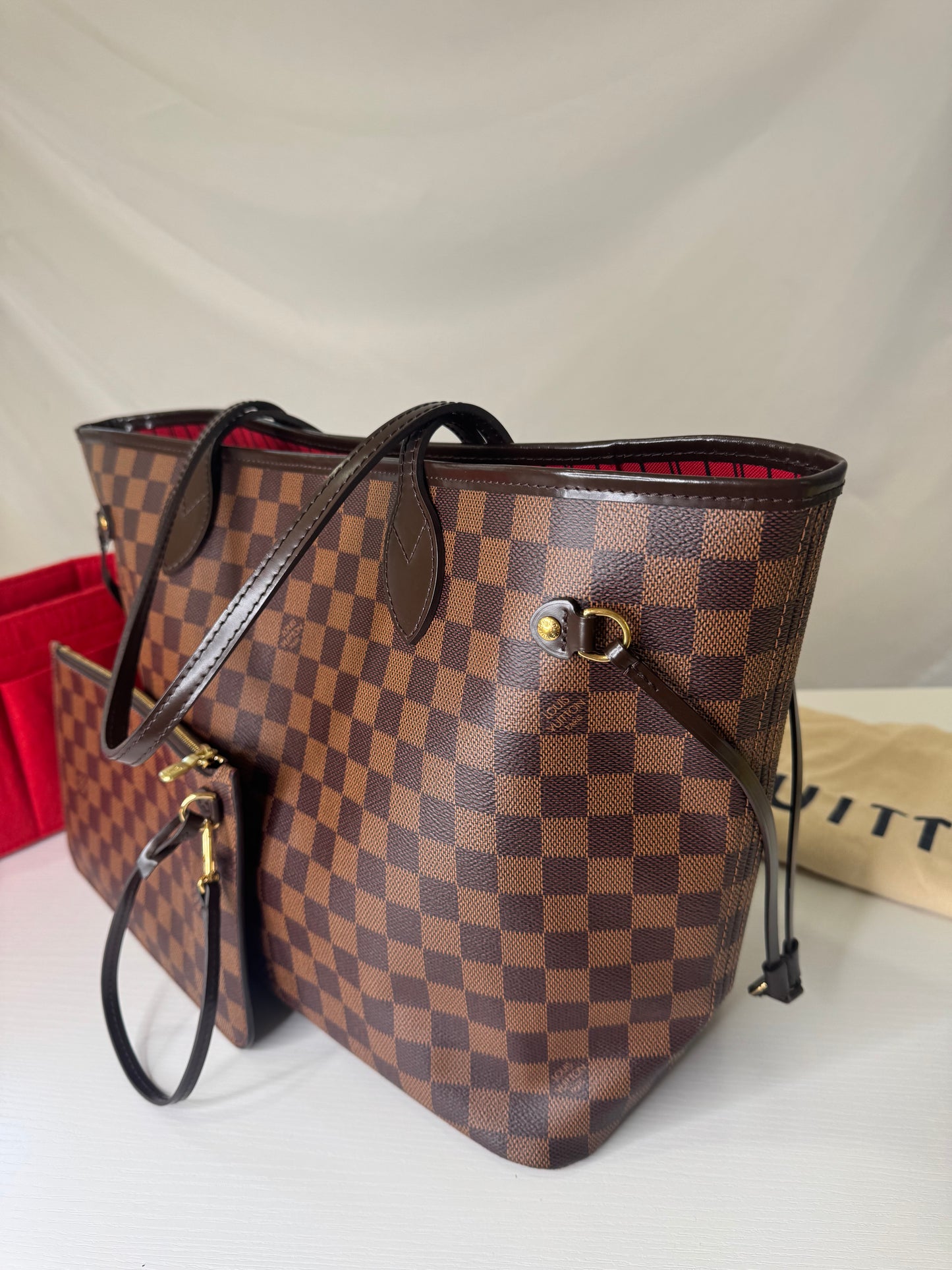 Neverfull DE Red with Pouch