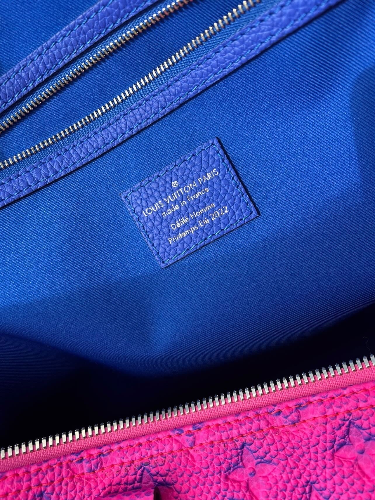 SOLD!! Limited Edition Super Rare Virgil Abloh Keepall 50 Taurillon Leather Illusion Pink/Blue
