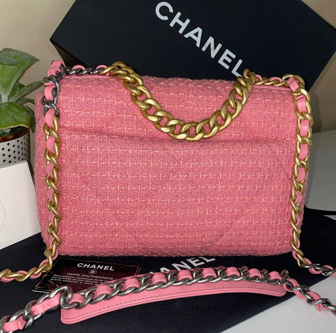 SOLD!! Chanel 19 Tweed Medium