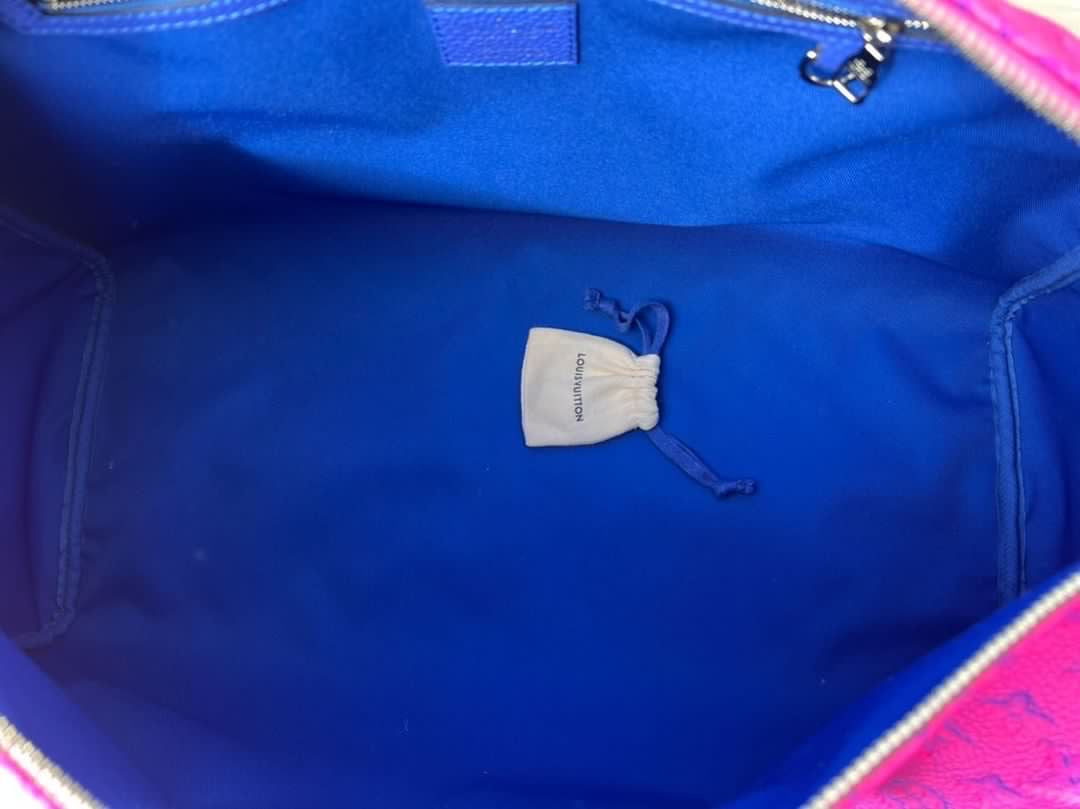 SOLD!! Limited Edition Super Rare Virgil Abloh Keepall 50 Taurillon Leather Illusion Pink/Blue