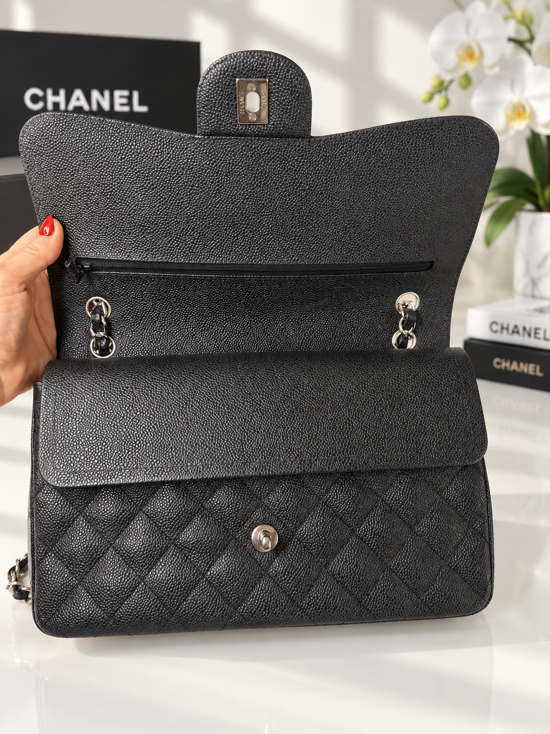 Chanel Caviar Jumbo Black SHW