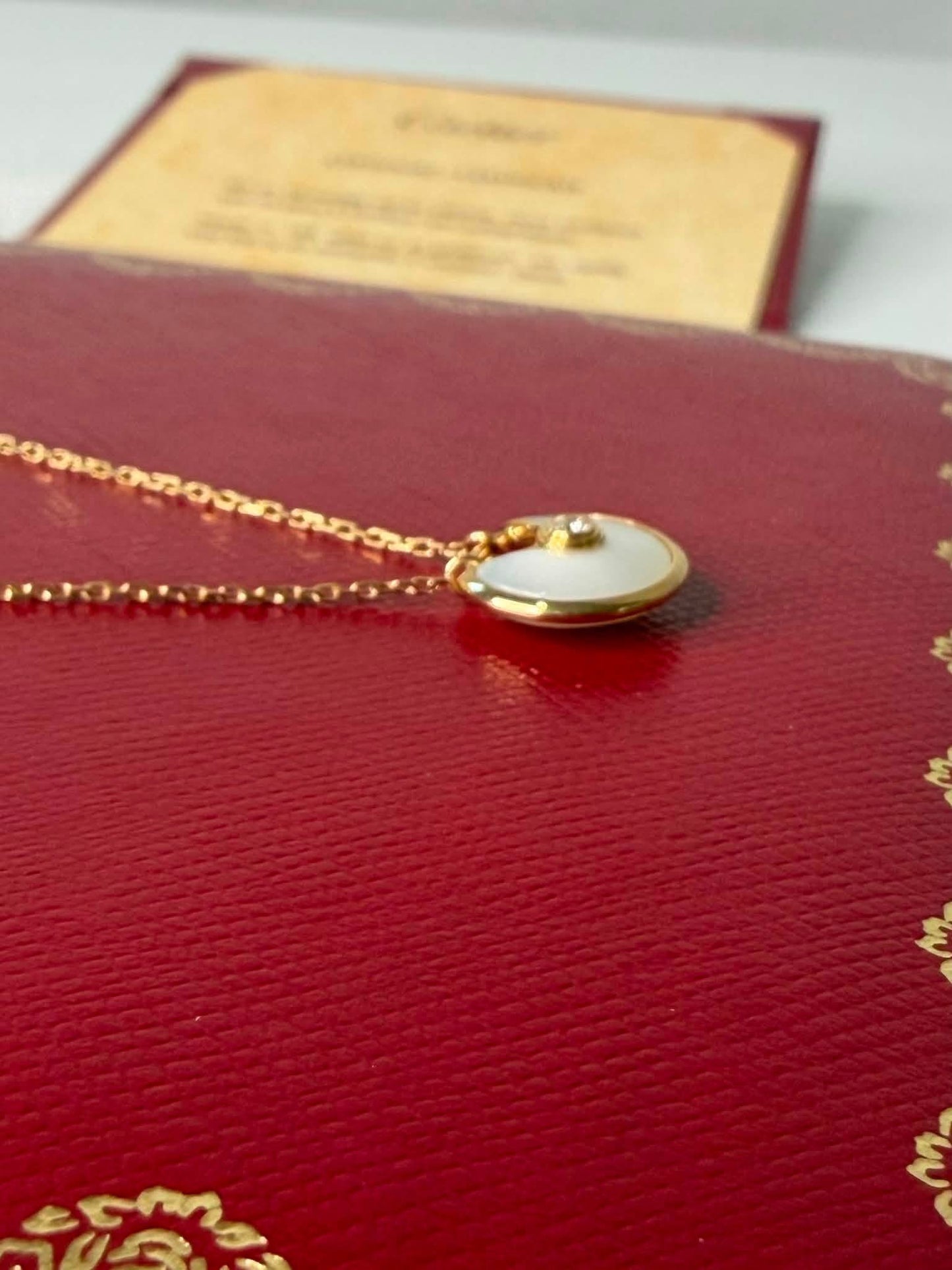 Cartier Amulette de Cartier Necklace Small Model 18K Gold MoP Diamond