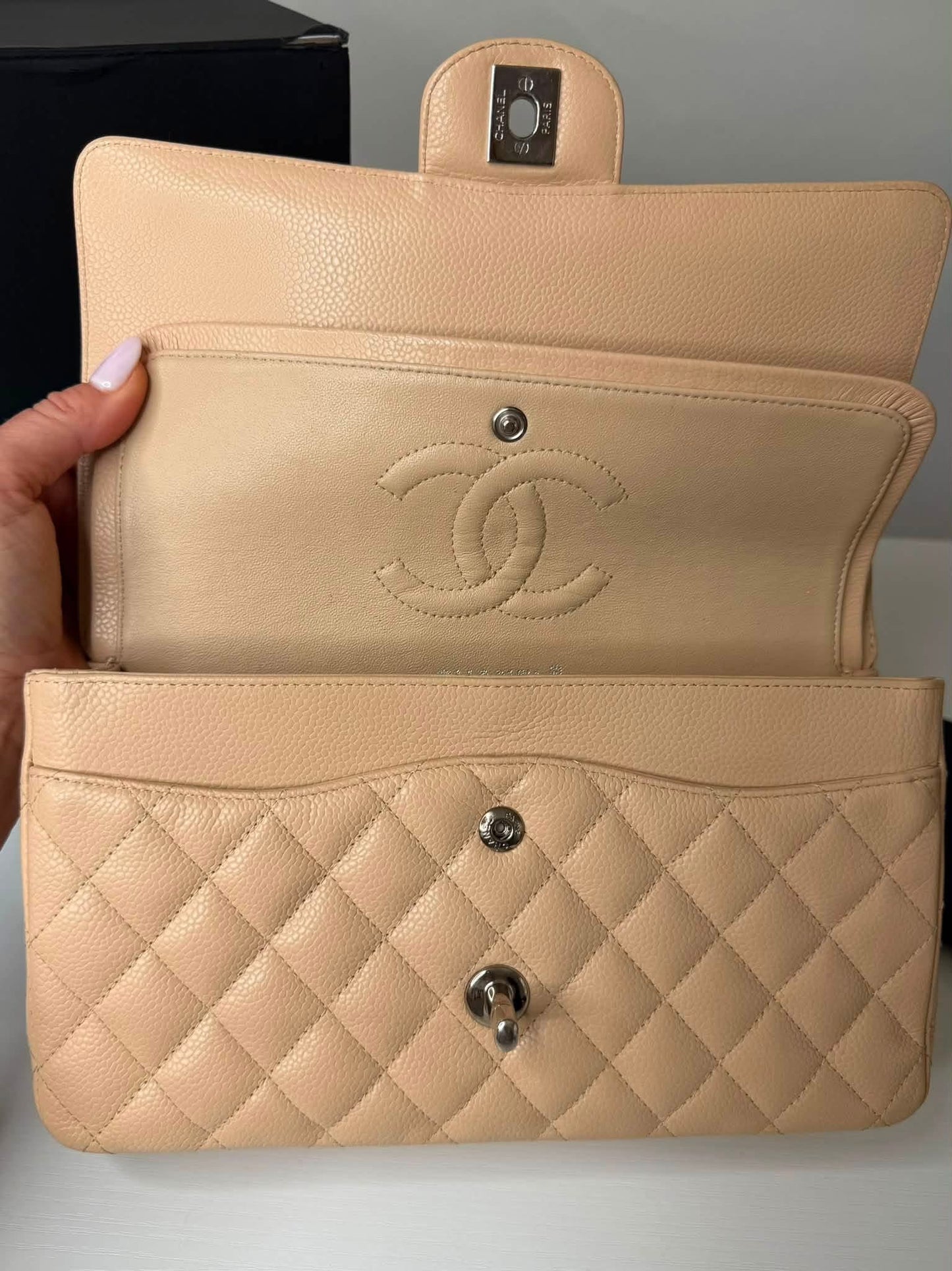 Chanel Caviar Medium Beige SHW
