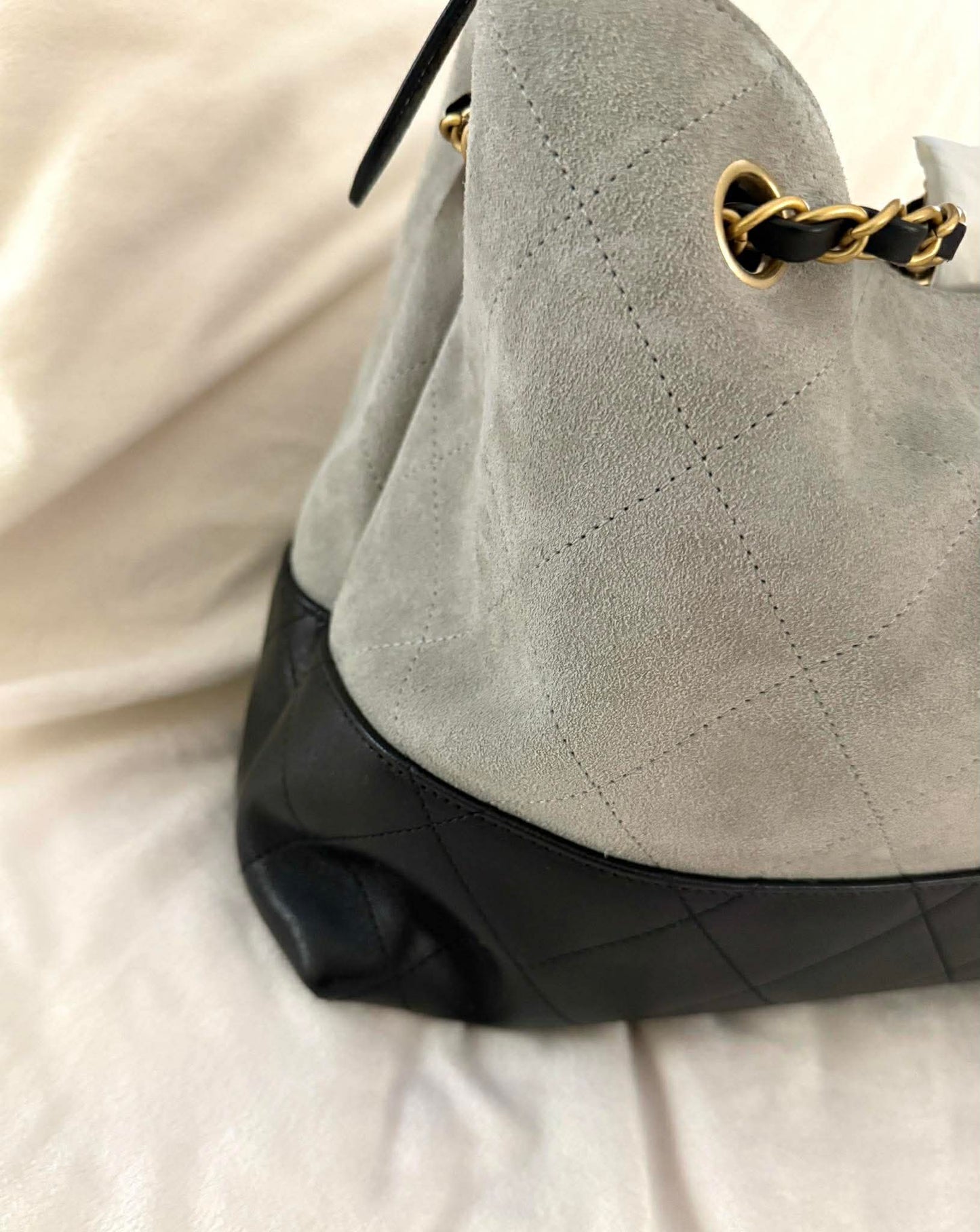 Chanel Hobo Suede Shopping Tote