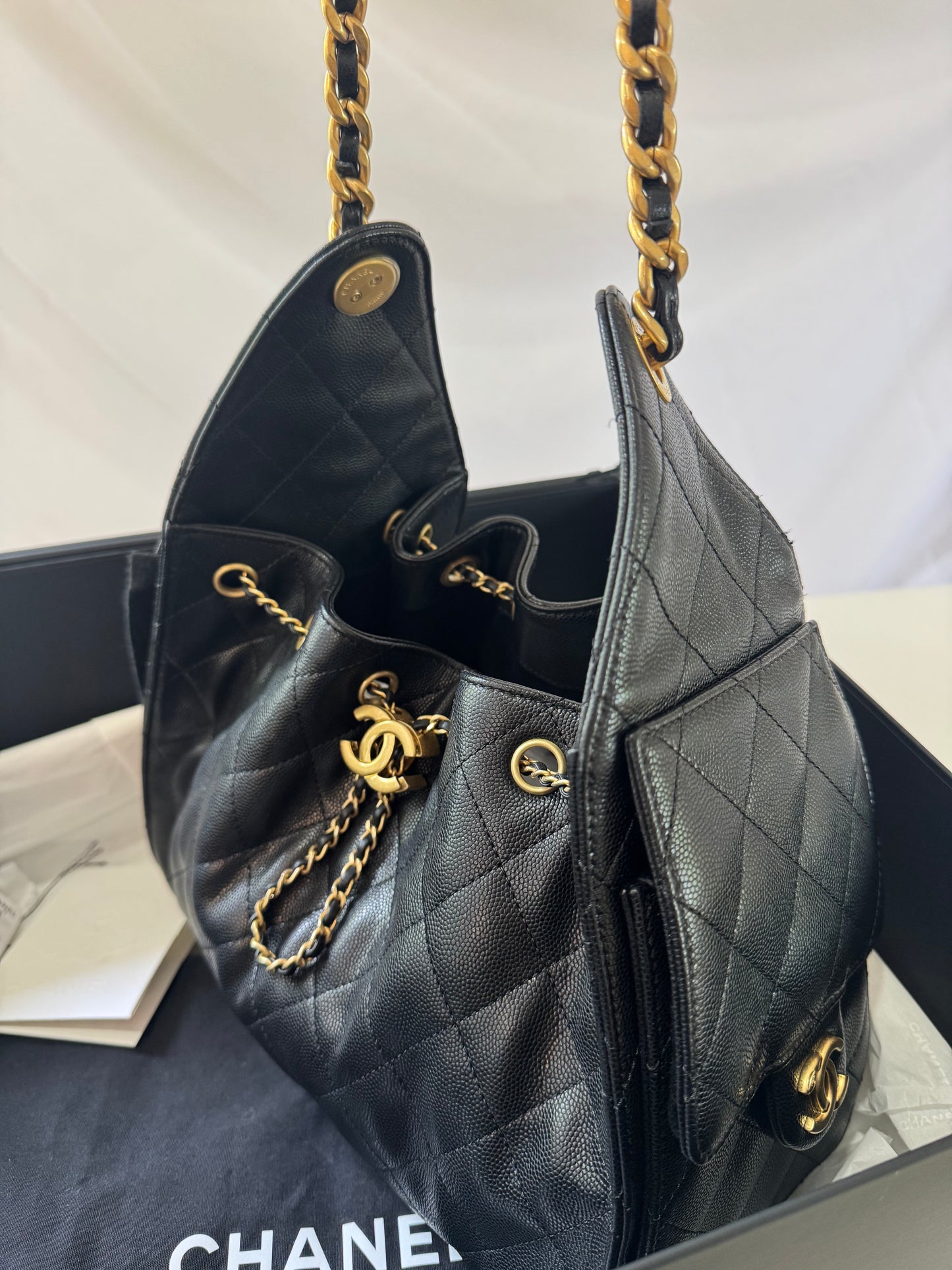 Chanel 25 Small Black GHW