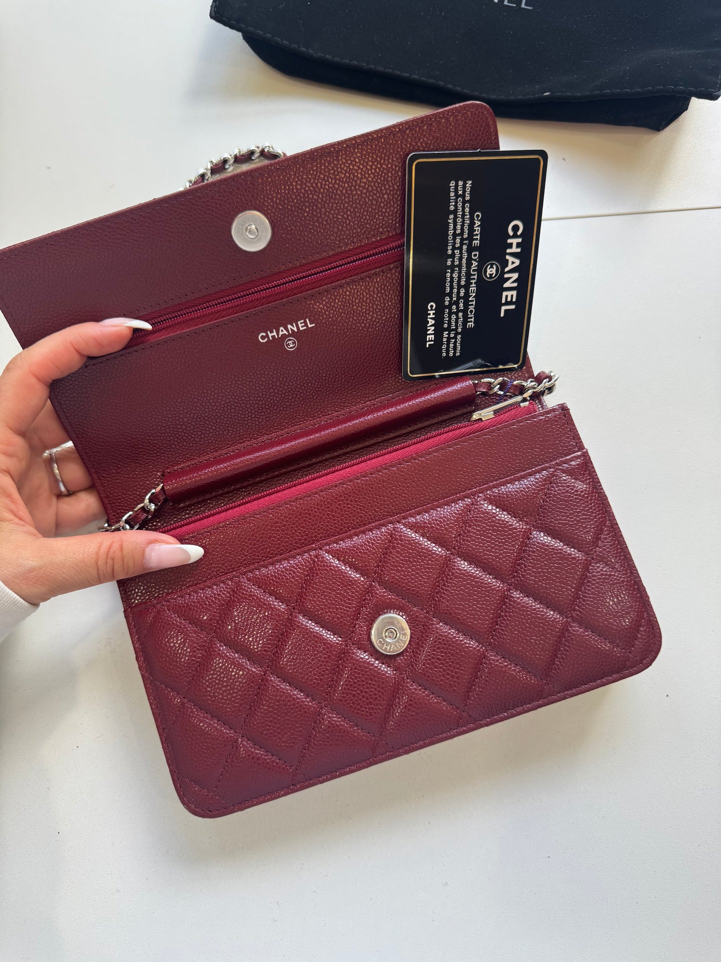 Chanel Caviar WOC Burgundy SHW