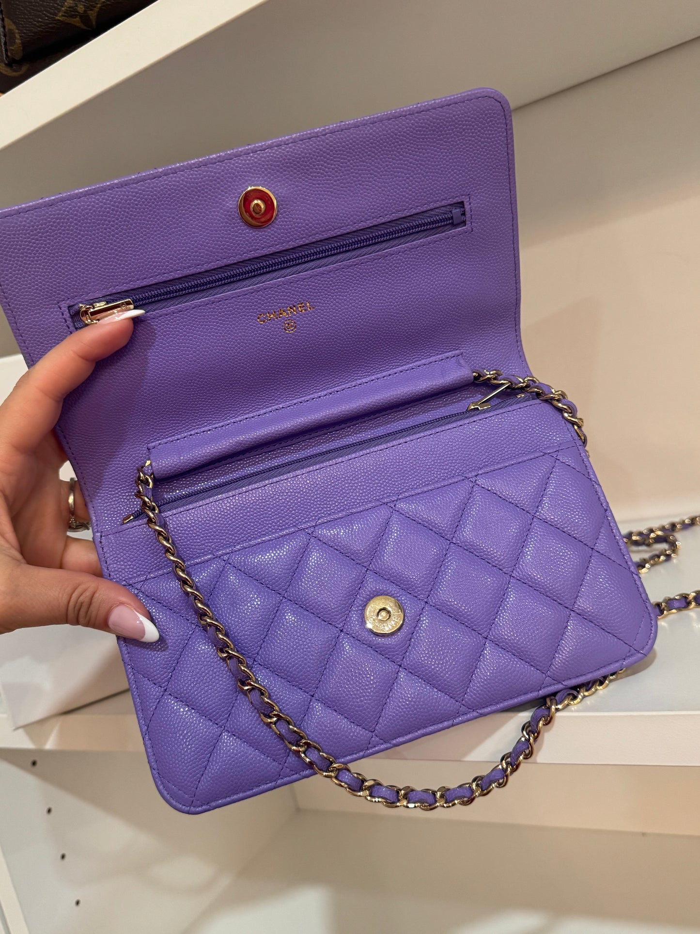Chanel Caviar WOC Purple GHW
