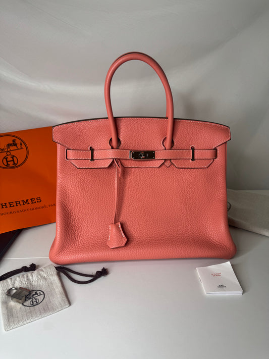 Birkin 35 Coral SHW Togo Leather