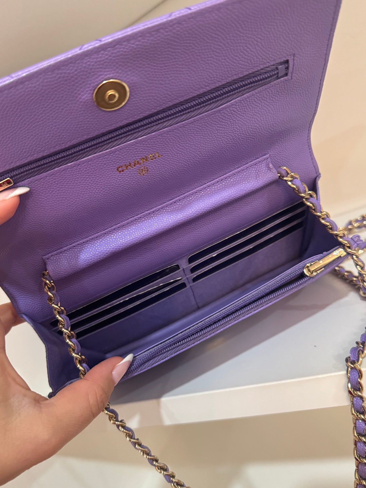 Chanel Caviar WOC Purple GHW
