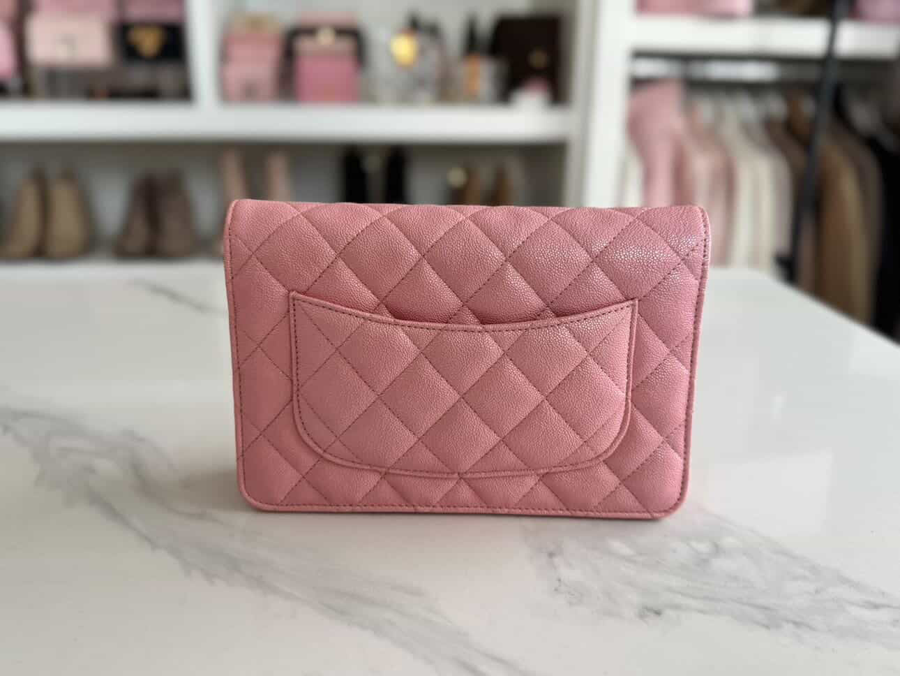 Chanel Caviar Iridescent WOC Pink