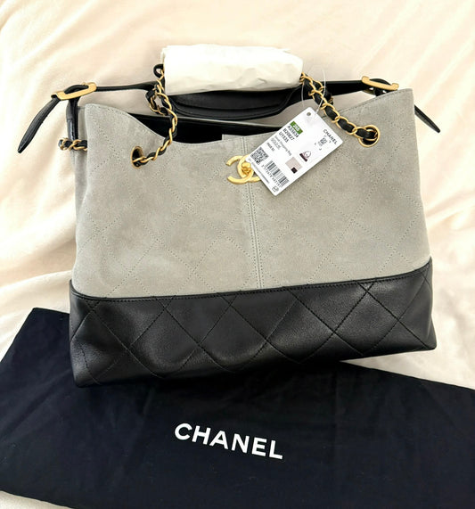 Chanel Hobo Suede Shopping Tote