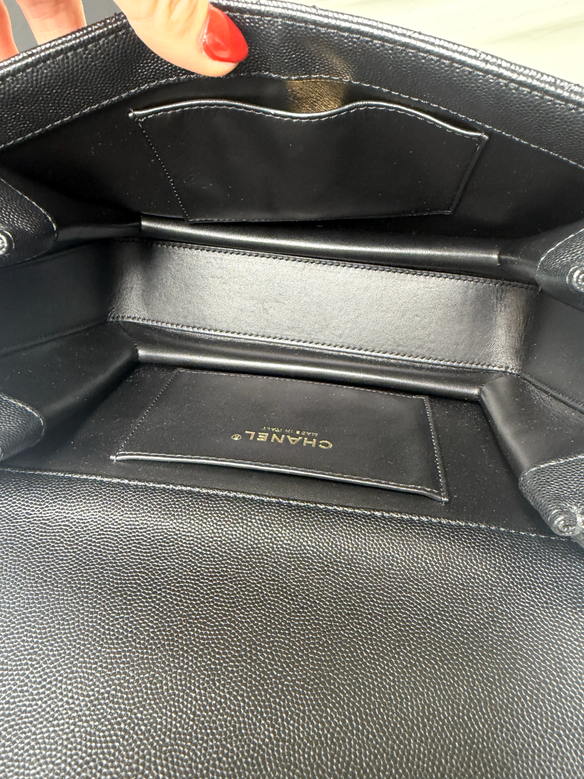 Caviar Quilted Coco First Flap Black