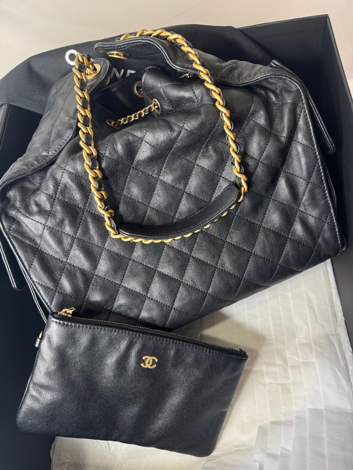 Chanel 25 Medium Black GHW