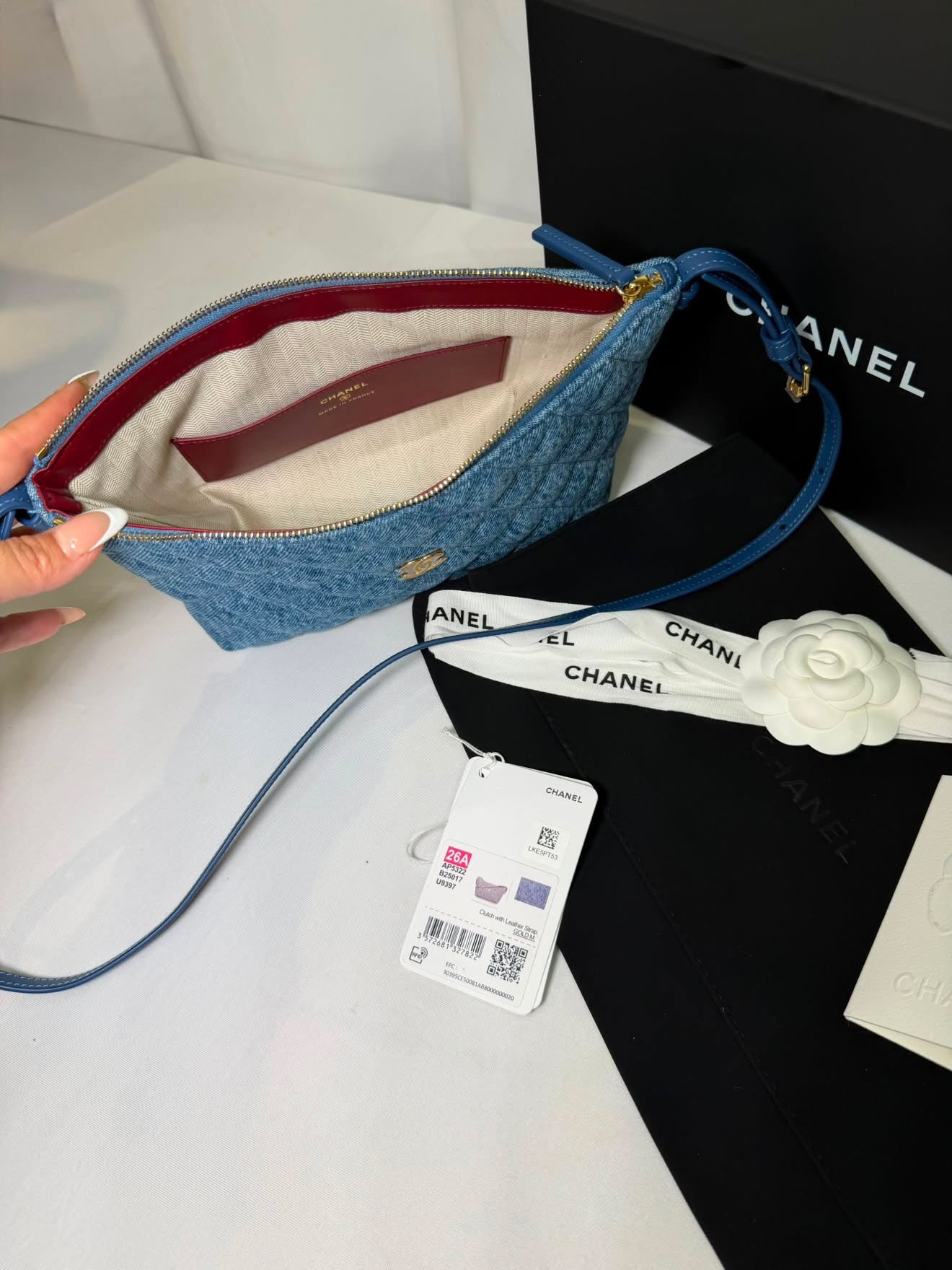 Chanel Denim Clutch with Strap