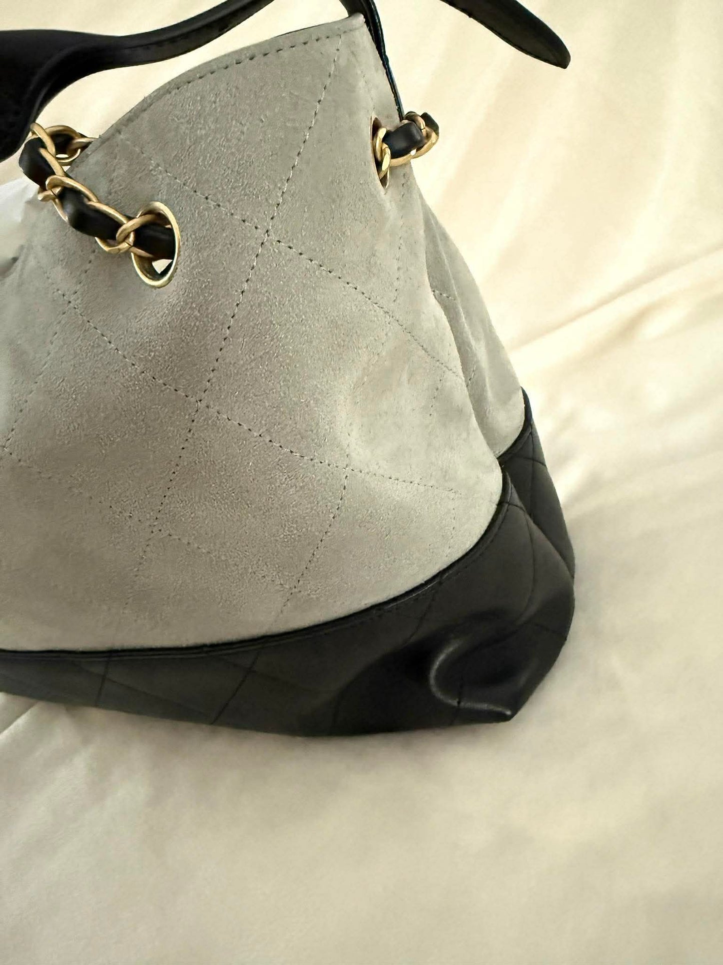 Chanel Hobo Suede Shopping Tote