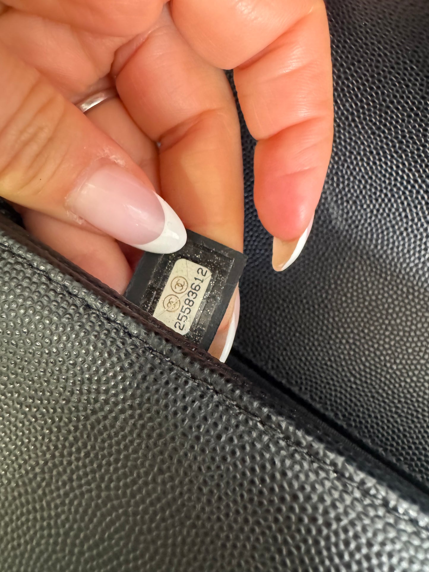 Chanel caviar Chevron boy medium SHW