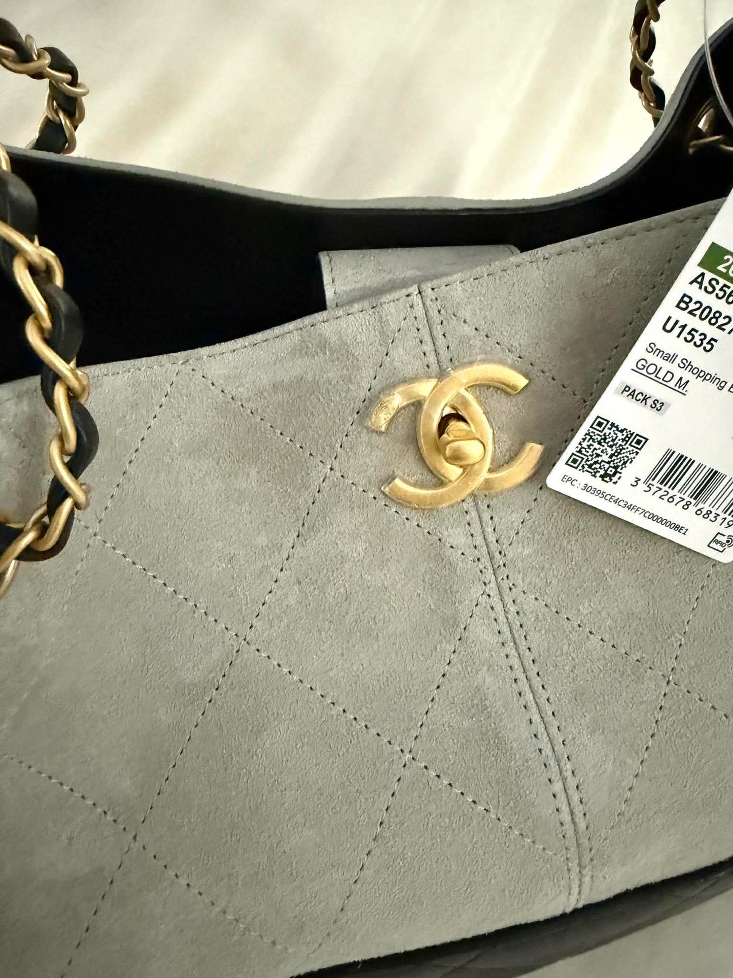 Chanel Hobo Suede Shopping Tote