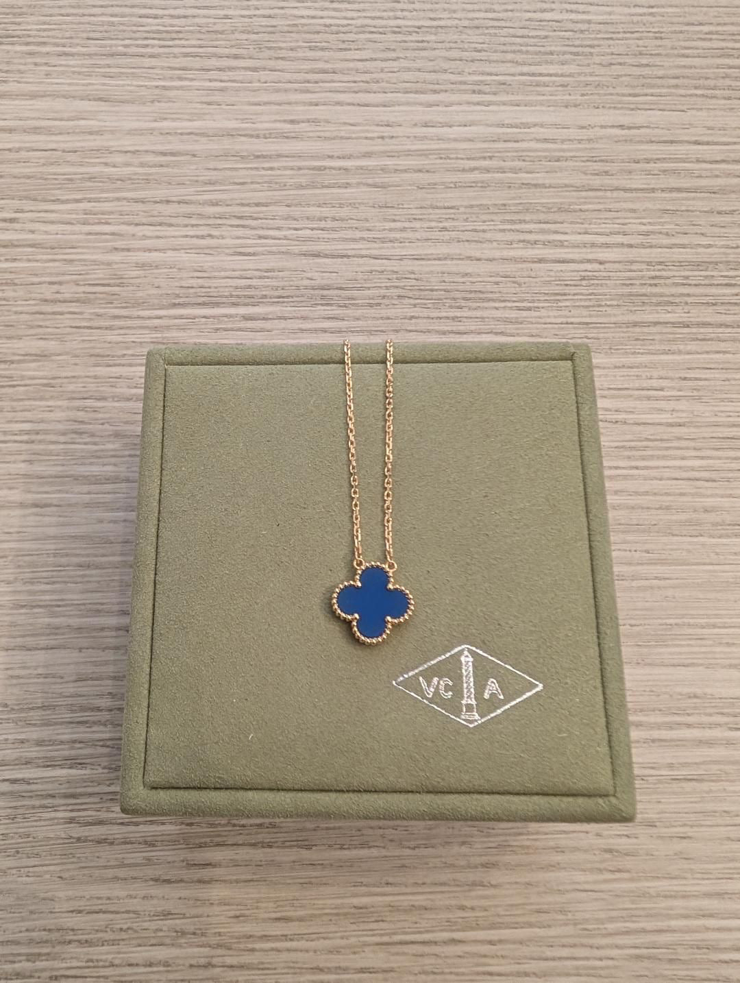 VCA Vintage Blue Agate Necklace