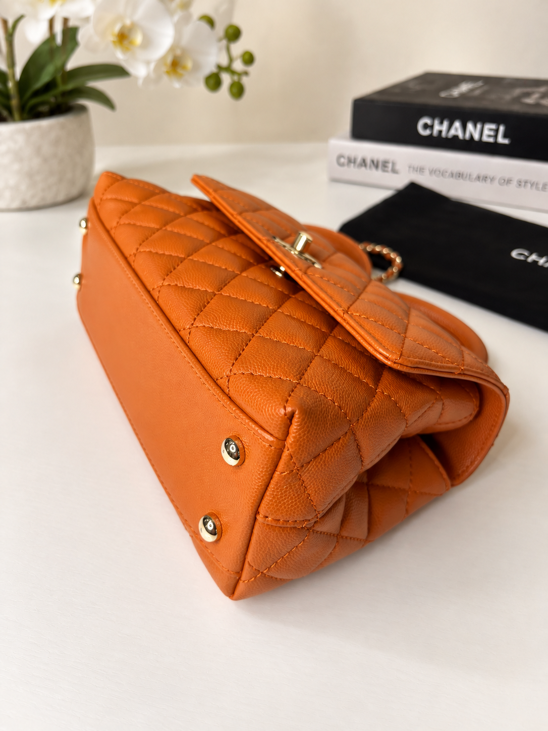Chanel Caviar Top Handle Small     Re-waffle